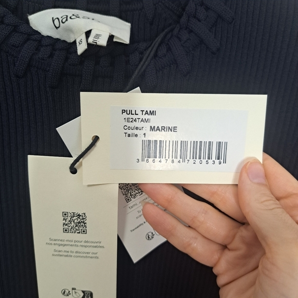 Ba&sh Tami Jumper Marine XS NWT - Picture 8 of 11